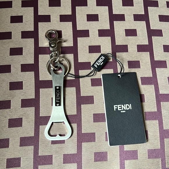 Fendi unisex FF logo monogram bottle opener keychain charm NEW - Picture 2 of 5